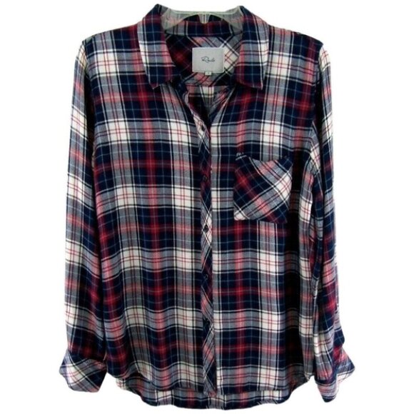 Rails Tops - Rails Hunter Navy Blue Red Plaid Button Front Shirt Womens Size S Long Sleeve